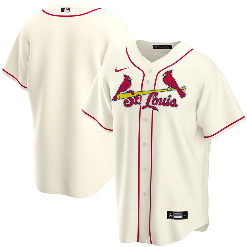 2020 MLB Men St. Louis Cardinals Nike Cream Alternate 2020 Replica Team Jersey 1